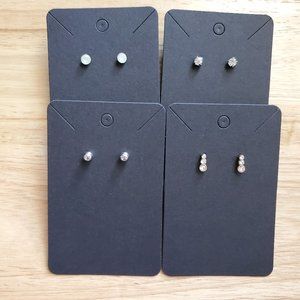 Silver stud earrings Set